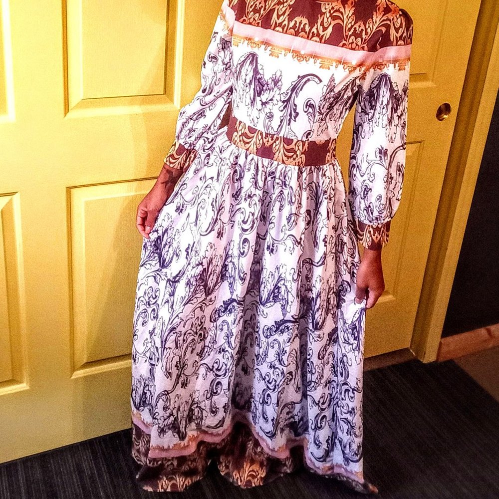 GORGEOUS Zaful ethnic style print maxi full length dress